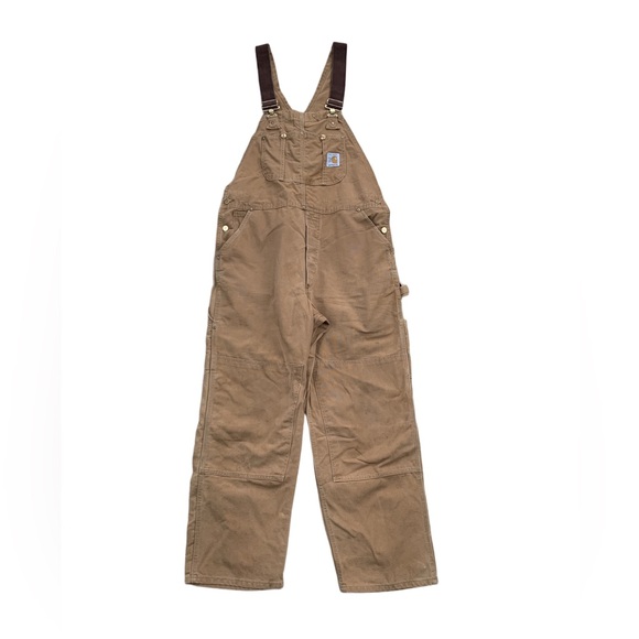 Carhartt Other - Vintage Carhartt 38x30 Double Knee Overalls Tan Duck Canvas USA Union Made 6FB